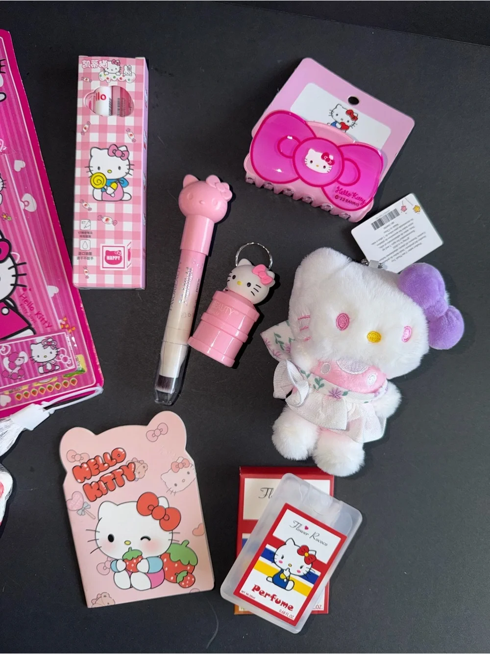 Hello Kitty Sanrio stationary makeup bundle hair clip accessories plush keychain